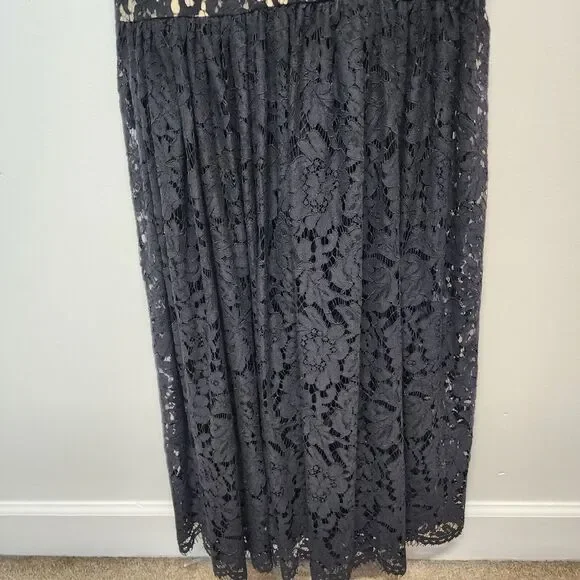 Milly Black Lace Bustier Maxi Dress Size 8 Mermaid Cocktail Goth Prom  Wedding